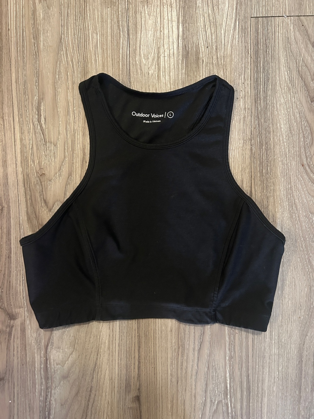 Outdoor Voices Black Scoop Crop Top Large Hiking Gorpcore